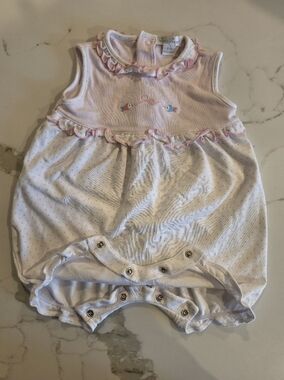 Kissy Kissy Pink and White Ruffle Baby Bubble